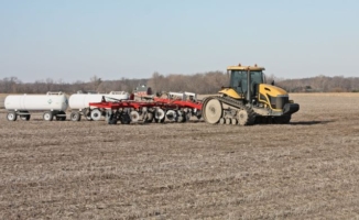 Agricultural equipment on a field