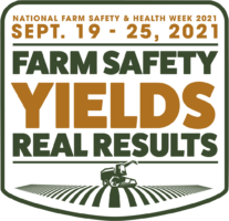 logo for National Farm Safety and Health Week - Farm Safety Yields Real Results.